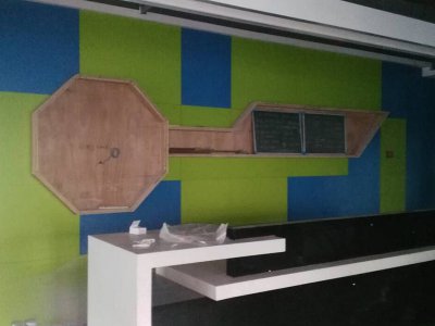 华川杯业总部中心营销样品展示厅制作 永康广告公司 公司形象墙设计